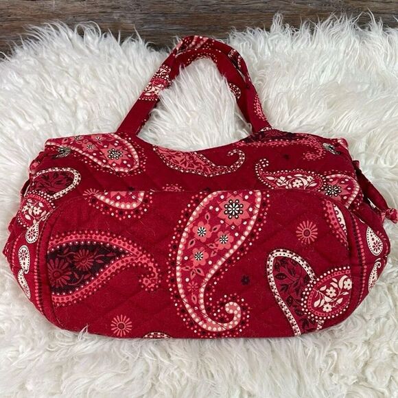 VERA BRADLEY Mesa Red Paisley Sherry Bag Purse Handbag Retired May 2006 Bandana - Picture 10 of 11
